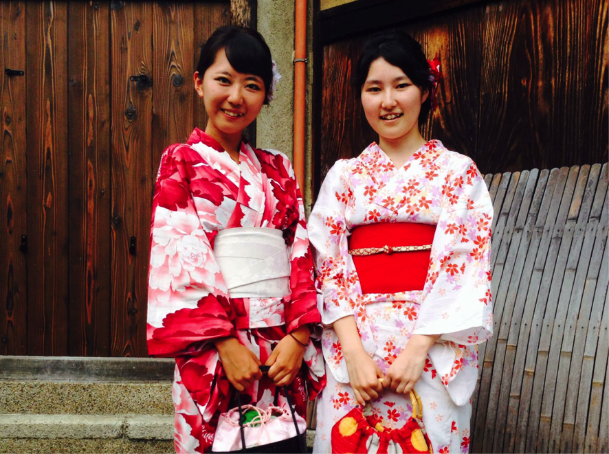 友人と着物で京都観光